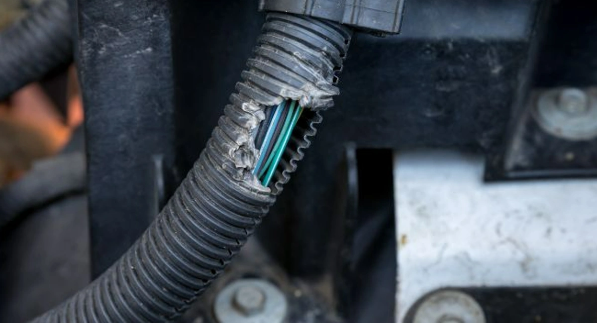 rodent damaged car wire 
