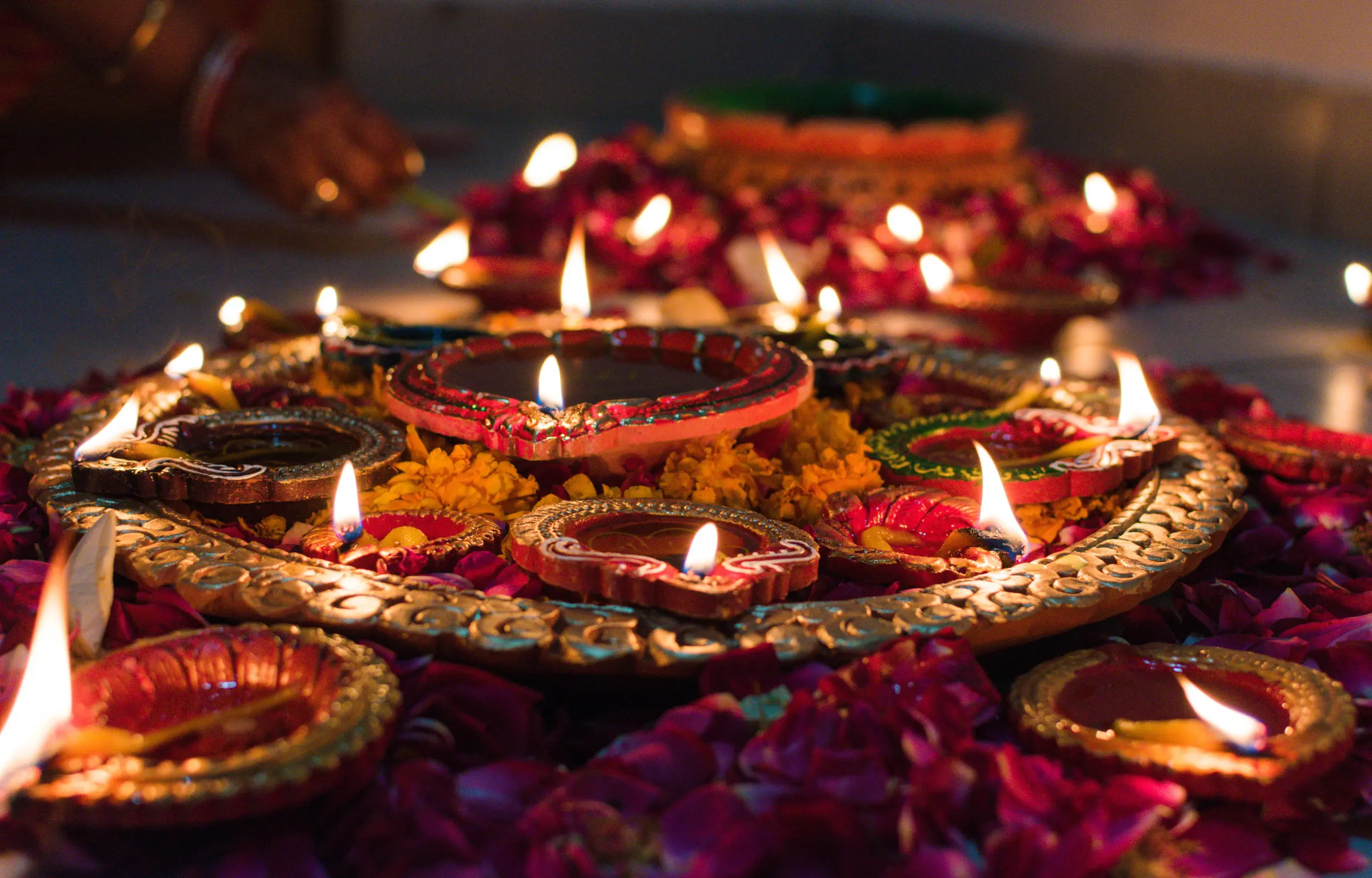 Glowing diyas and pest free home