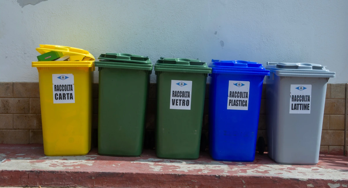 proper waste disposal by using  outdoor bins