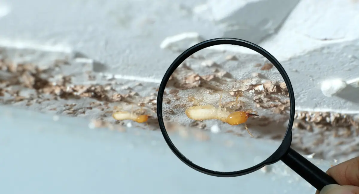 Termites under magnifying glass